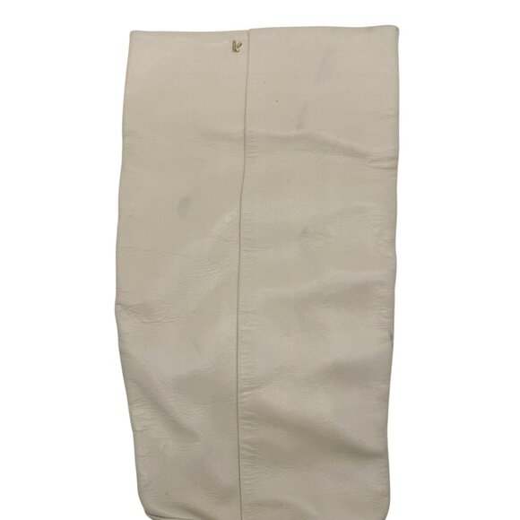 Larroude Kate Knee High Leather Boots Ivory Pointed Toe Heels NWOT - Size 7 - Picture 8 of 12